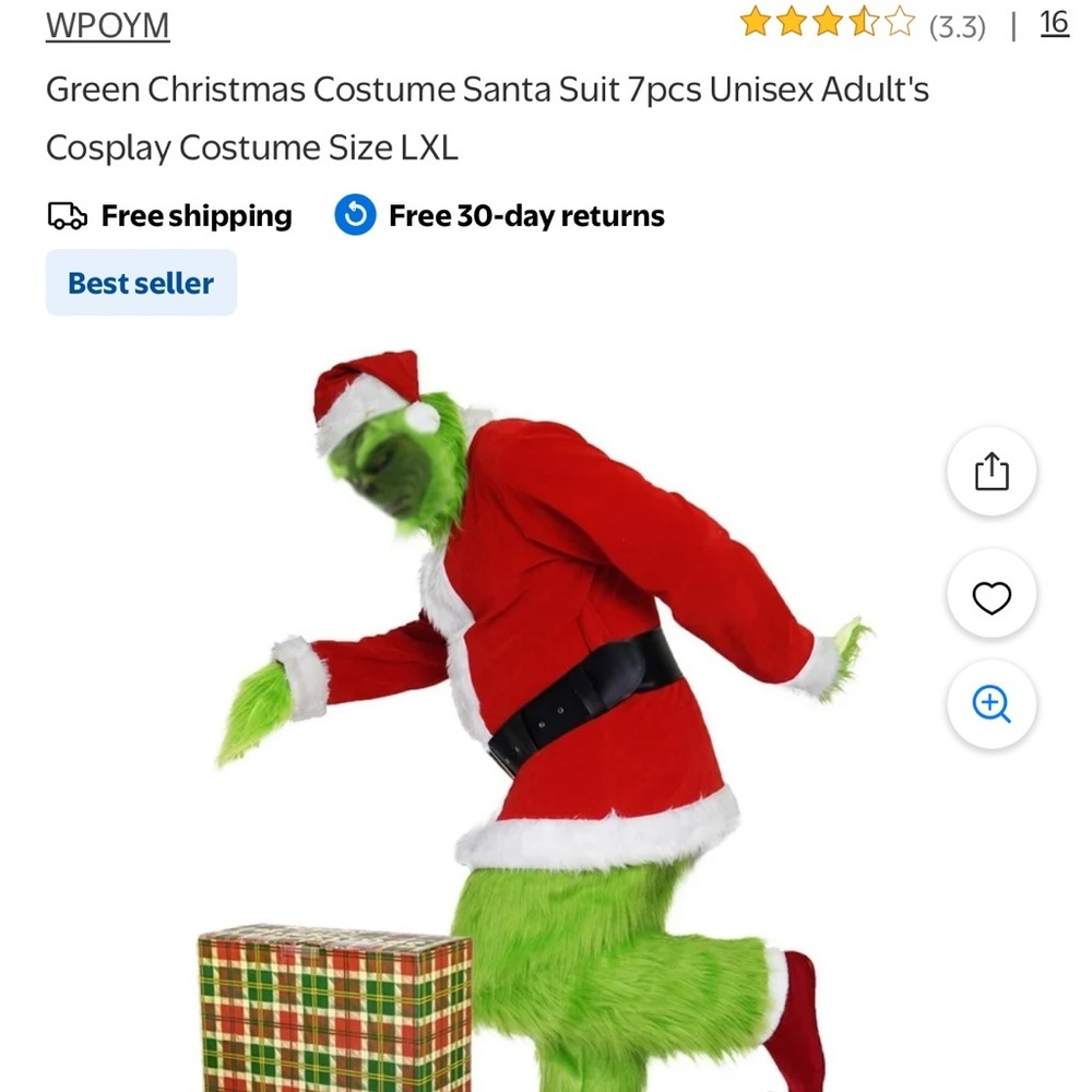 🔥Adult grinch costume